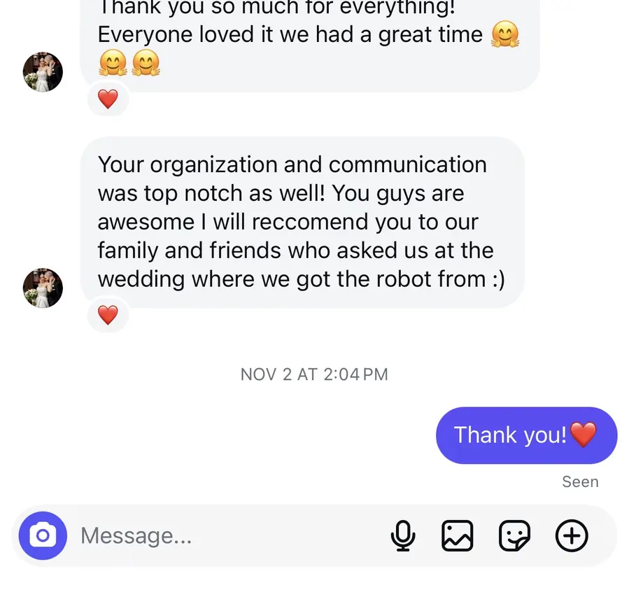 Client review 13 LED Robot